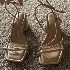 Marc Fisher Nude Strappy Heels